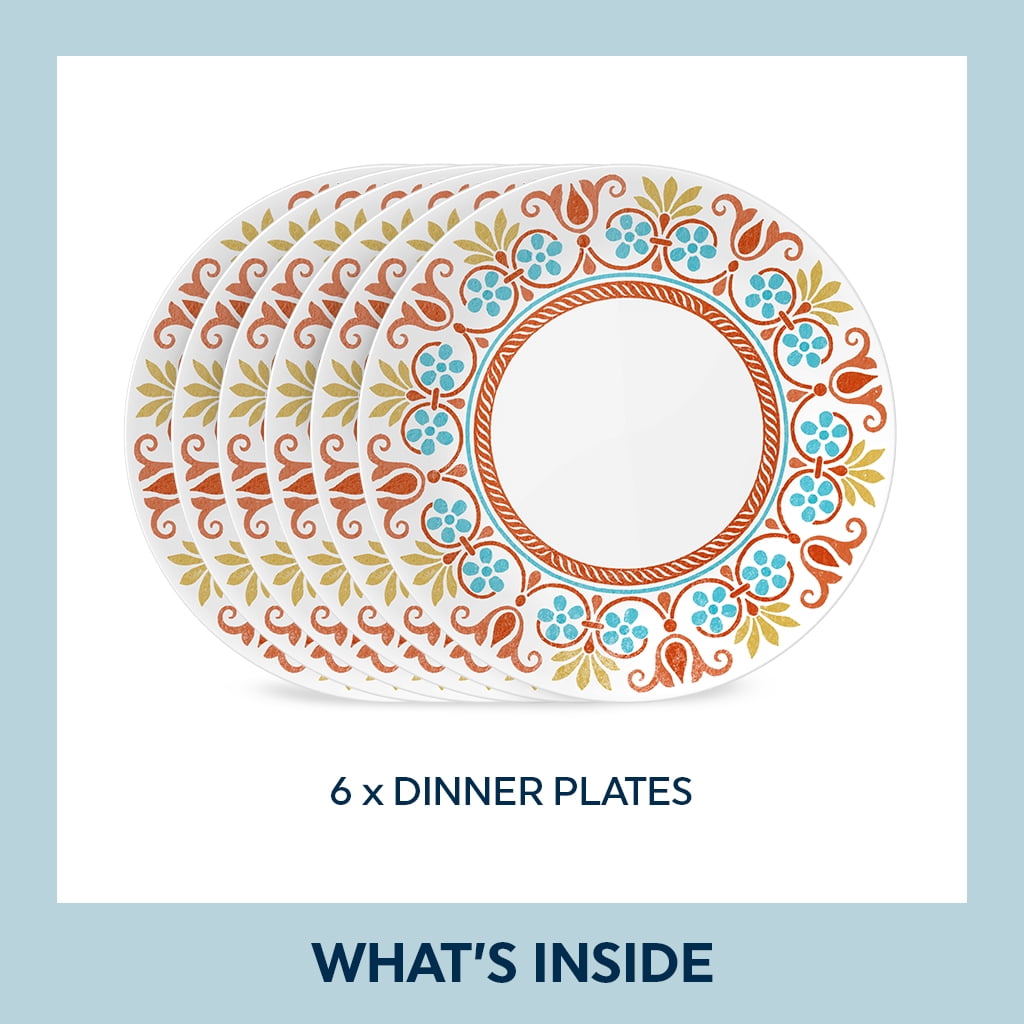 Corelle Terracotta Dreams 10.25" Glass Dinner Plate (Set of 6)