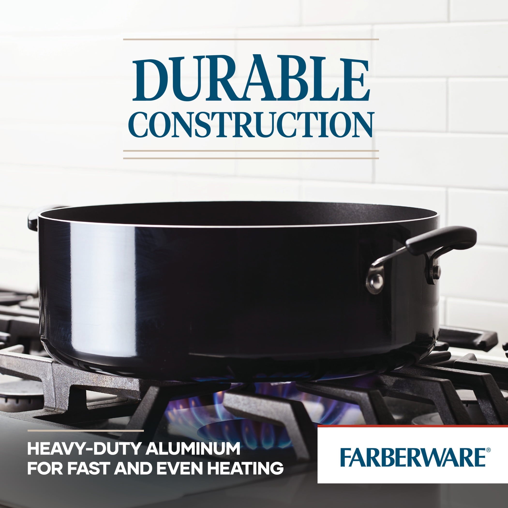 Farberware Easy Clean 8 Quart Nonstick Stockpot / Dutch Oven - Dishwasher Safe, Black