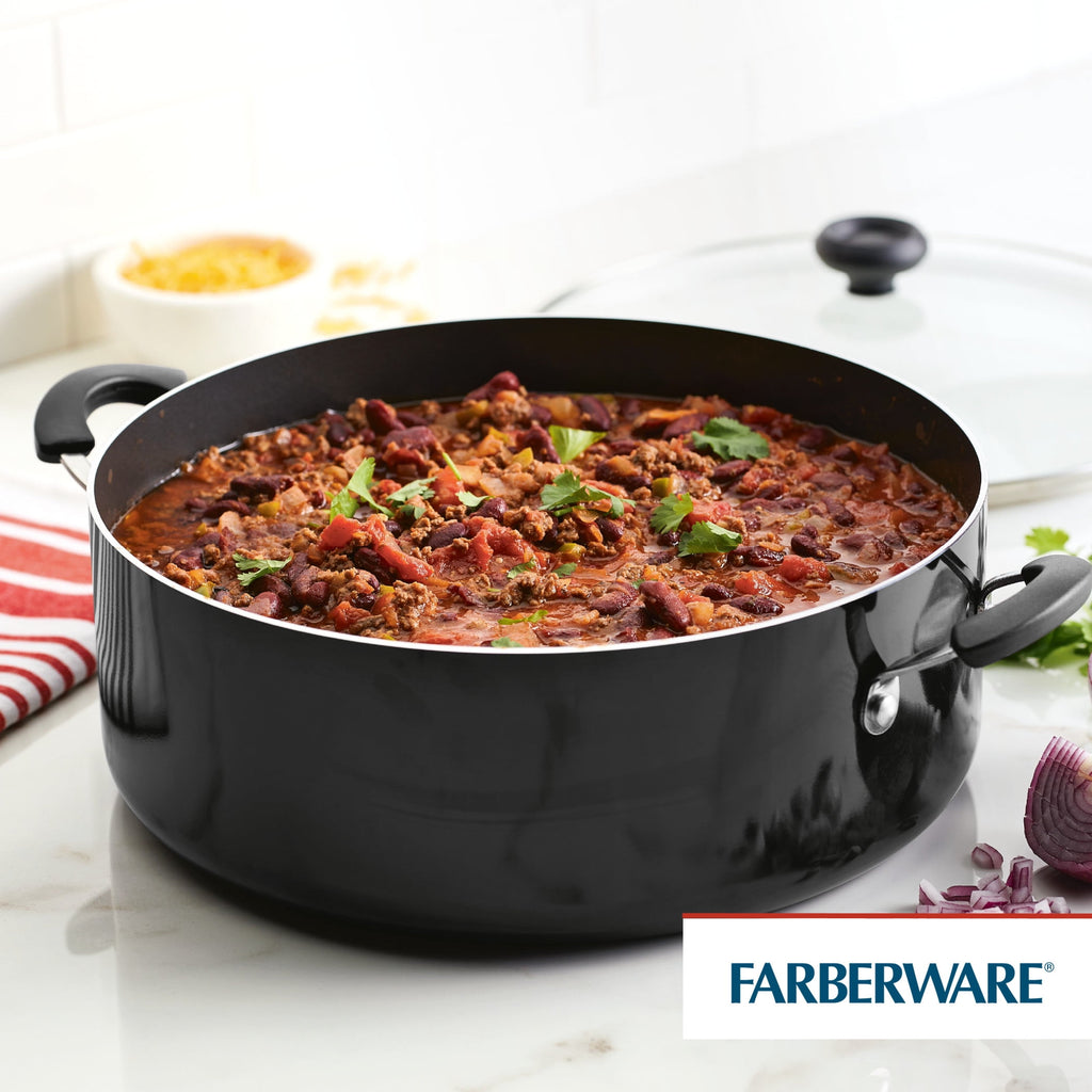 Farberware Easy Clean 8 Quart Nonstick Stockpot / Dutch Oven - Dishwasher Safe, Black