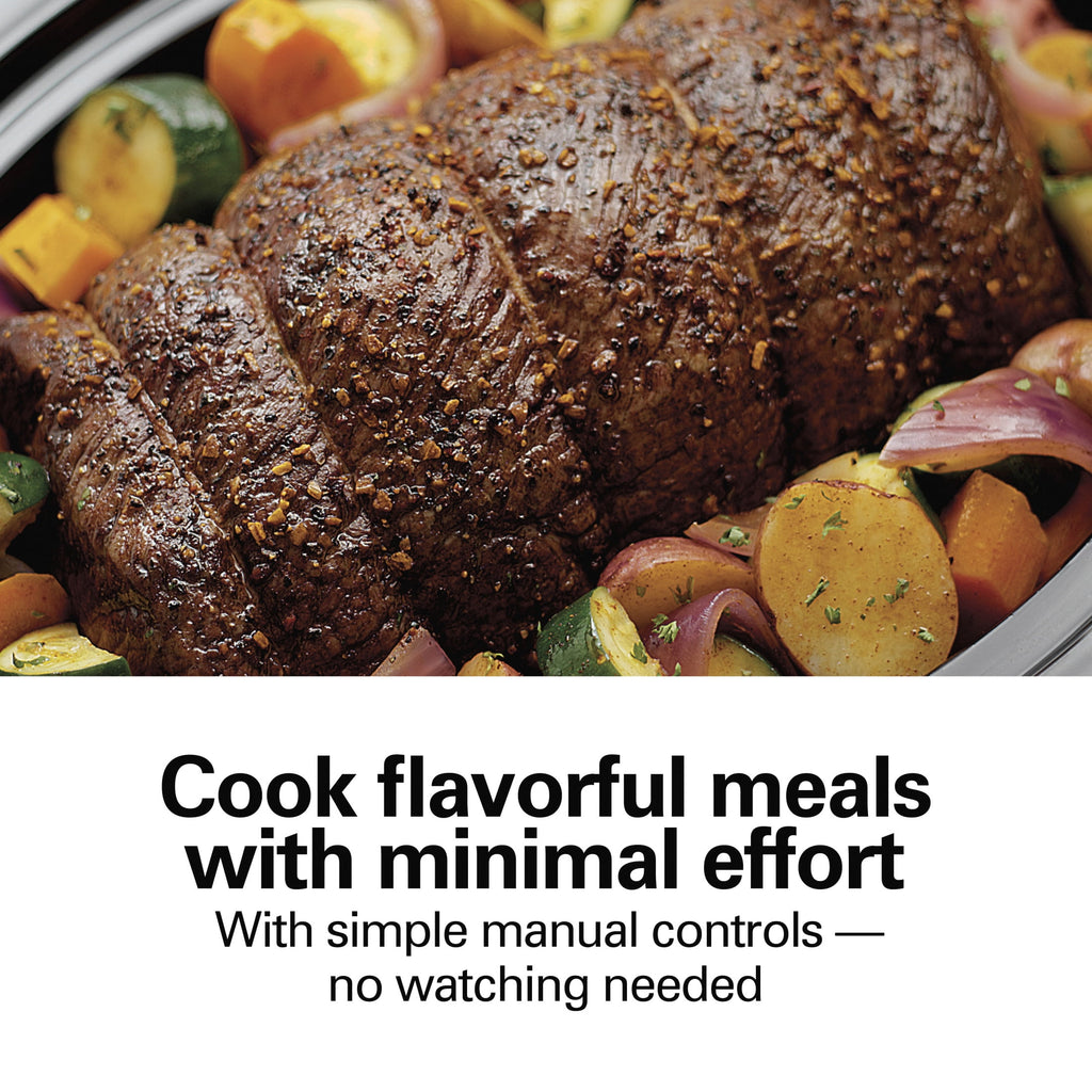 Hamilton Beach 6 Qt Slow Cooker - Stoneware Crock with Removable Pot, Black
