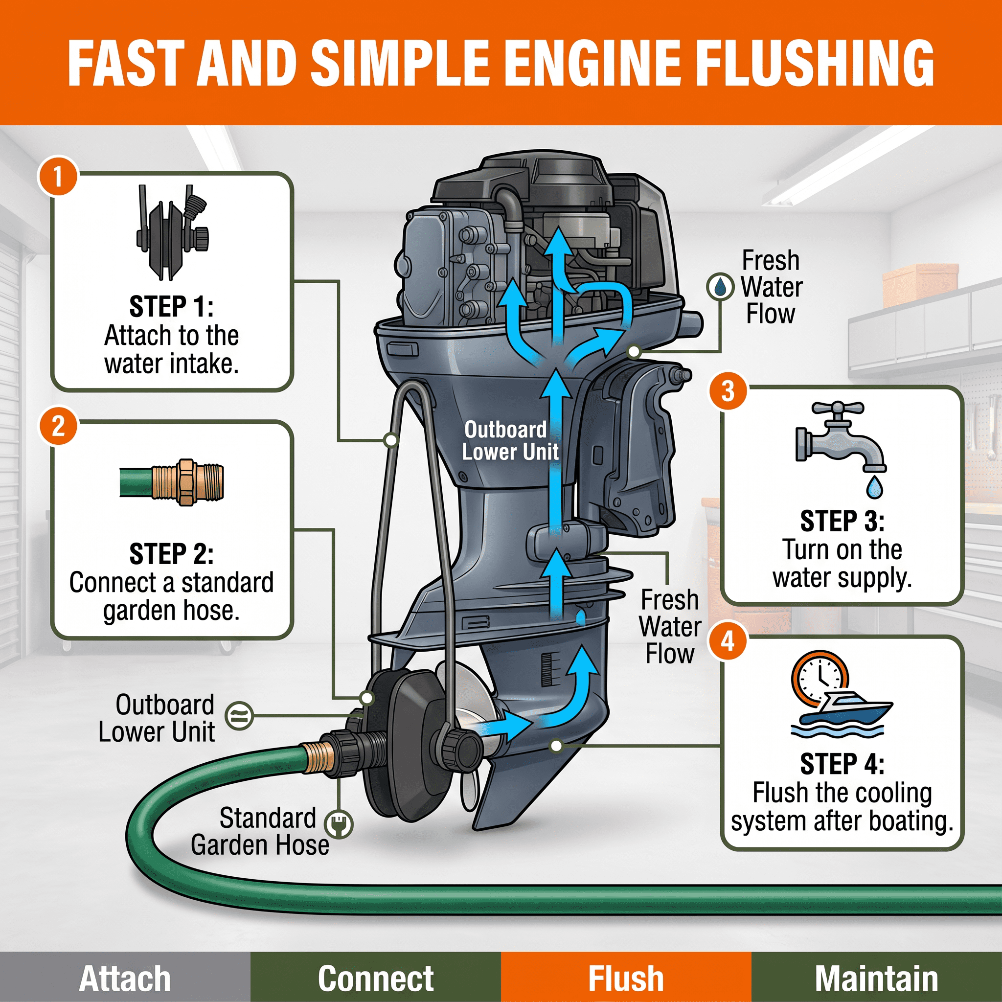 Ozark Trail Large Motor Flusher for Outboard Boat Engines