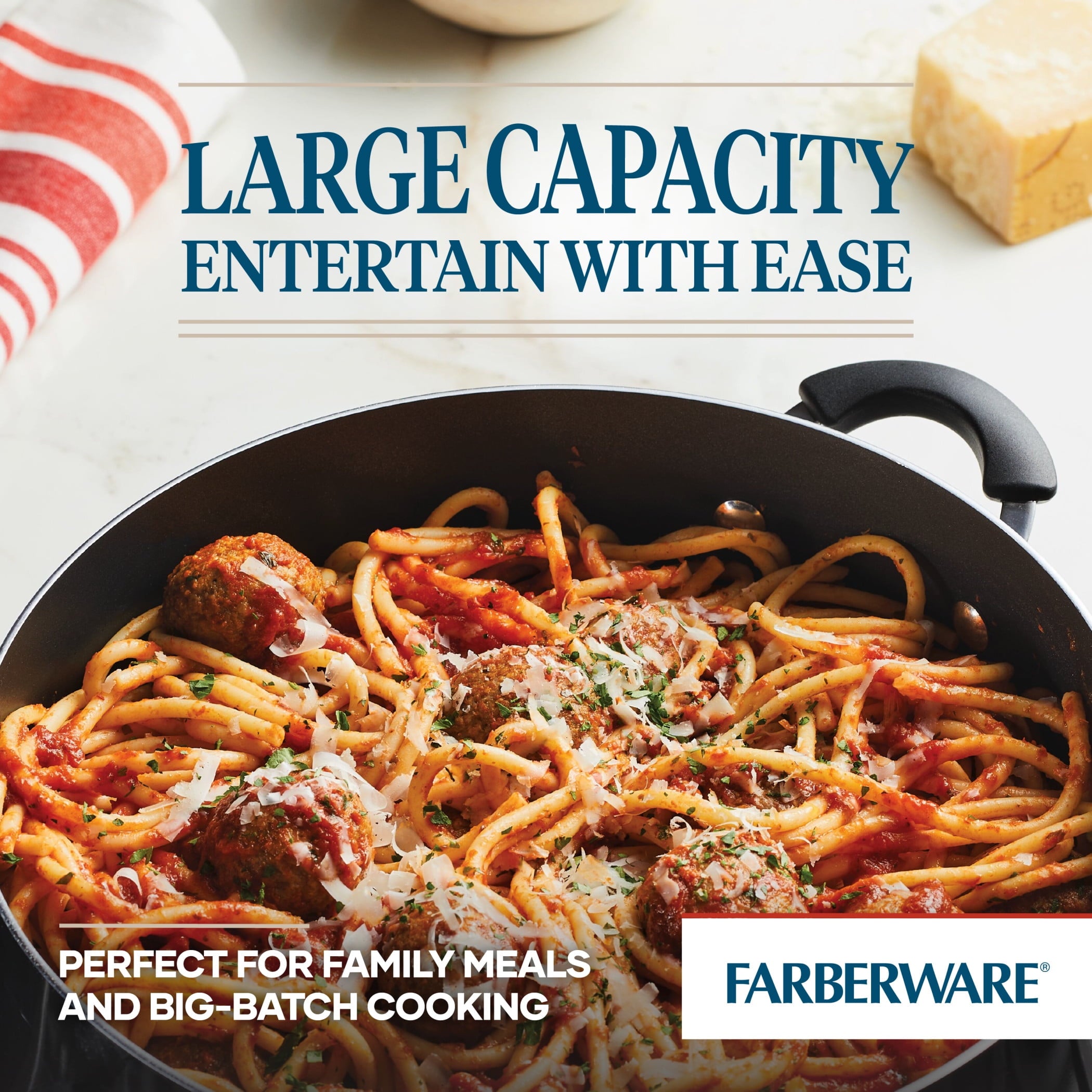 Farberware Easy Clean 8 Quart Nonstick Stockpot / Dutch Oven - Dishwasher Safe, Black
