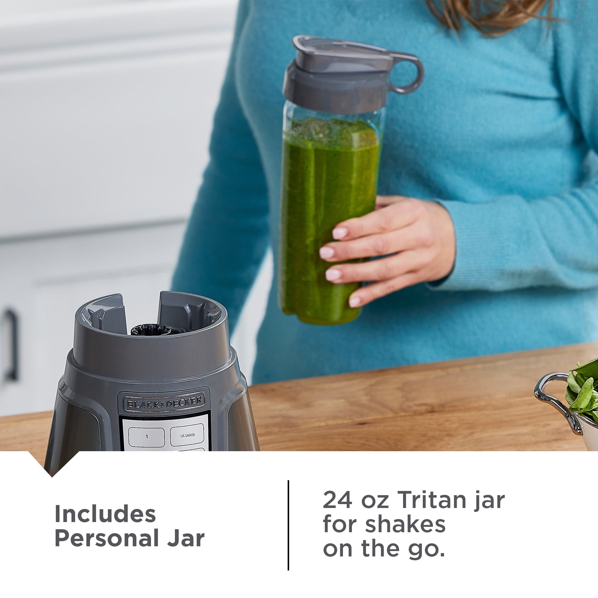 BLACK+DECKER Quiet Blender with 48 oz Glass Jar and 1000W Power - 3 Speeds
