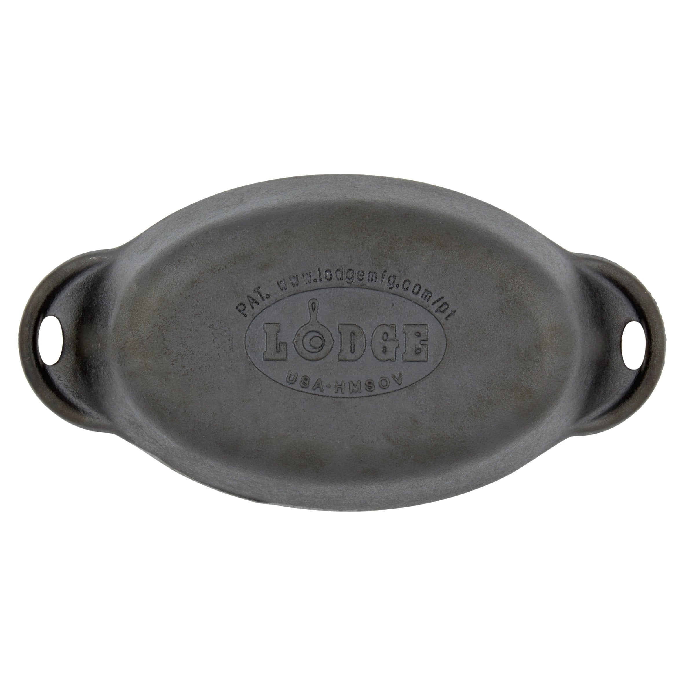 Lodge 9 Ounce Cast Iron Oval Mini Server - HMSOV, Heat Treated & Seasoned