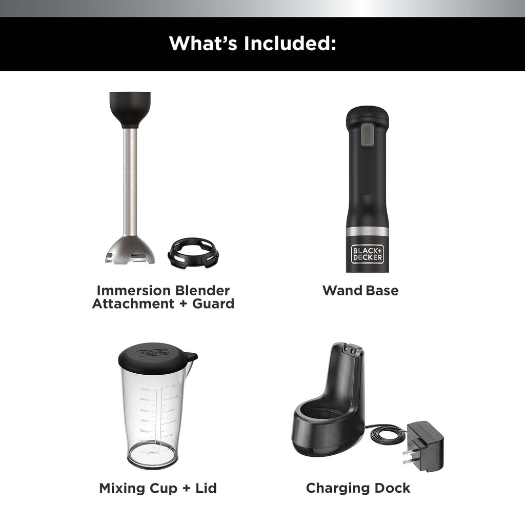 BLACK+DECKER Kitchen Wand Blender Kit - Black (BCKM1011K10)