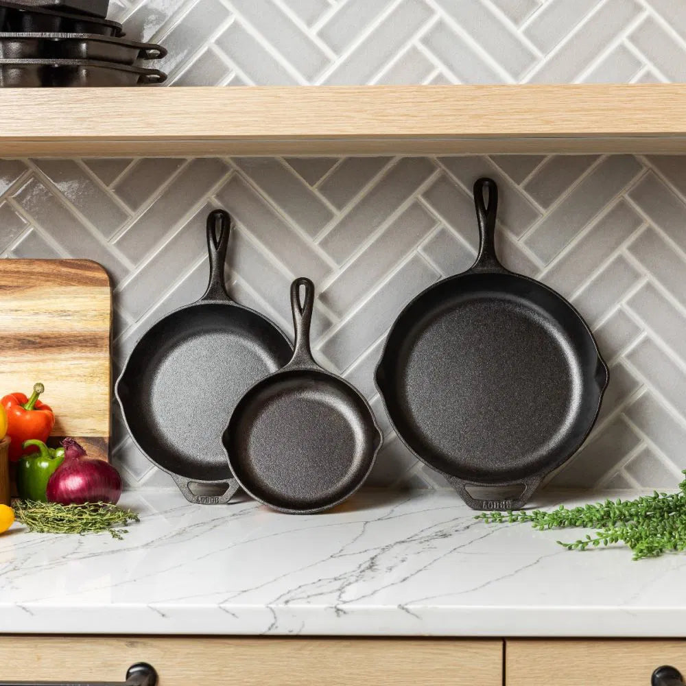 Lodge Chef Collection 3pc Set (8” - 10", & 12" Skillet)
