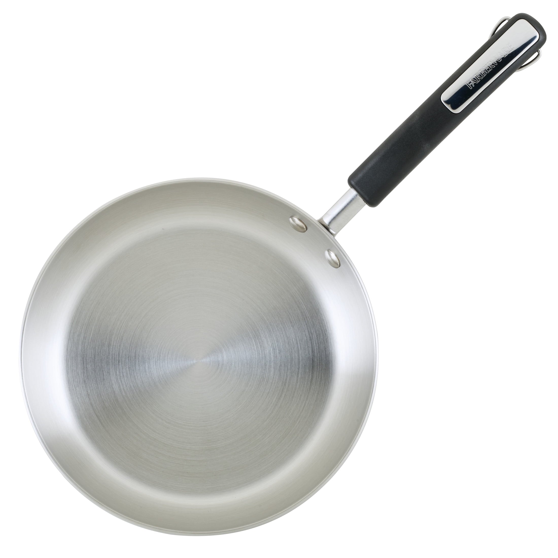 Farberware Brilliance 10 Inch Stainless Steel Frying Pan - Induction Compatible, Metal Utensil and Dishwasher Safe, Stainless Steel