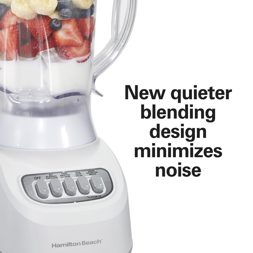 Hamilton Beach Smoothie Blender - 48 oz BPA-Free Jar 650 W 12-Function Countertop Blender for Kitchen, White