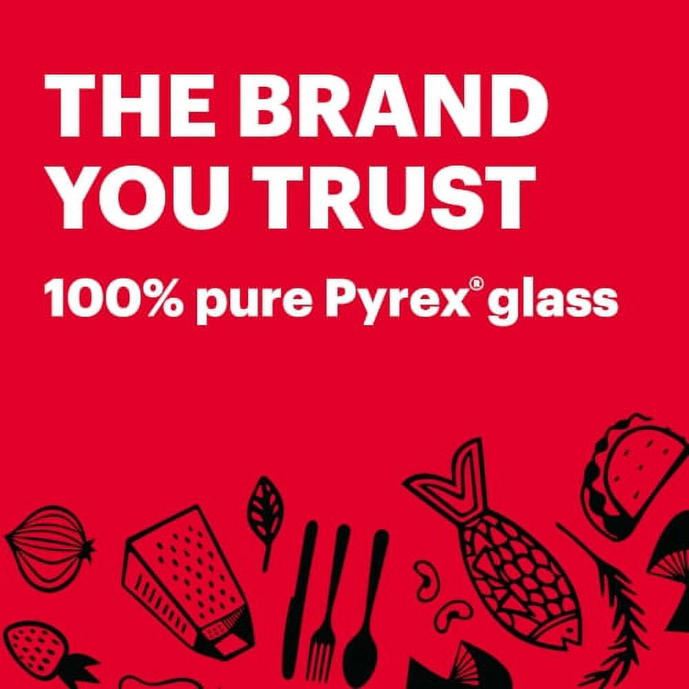 Pyrex 4-cup Glass Food Storage Container with Blue Lid