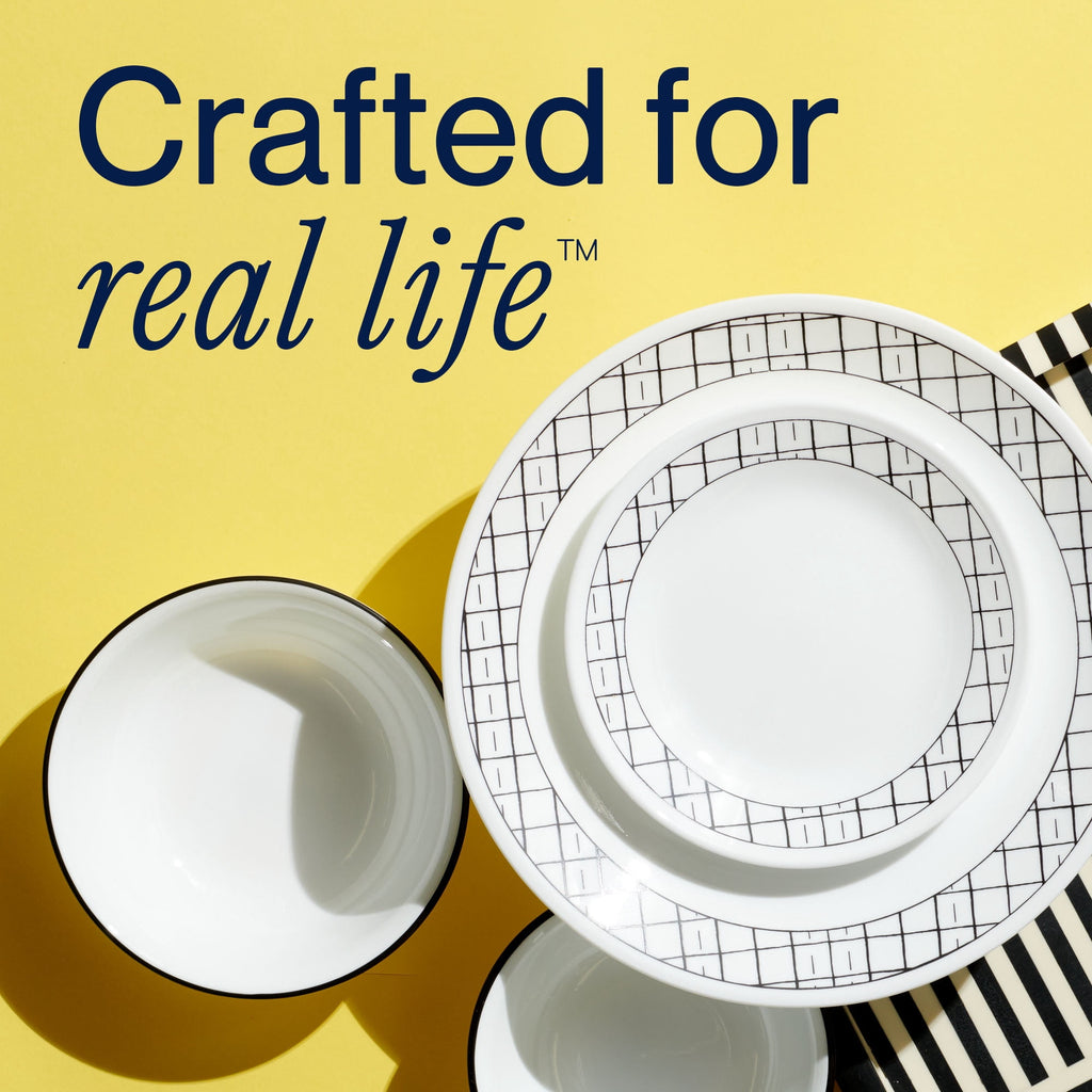 Corelle Delicate Grid 18-Piece Glass Dinnerware Set (Service for 6)