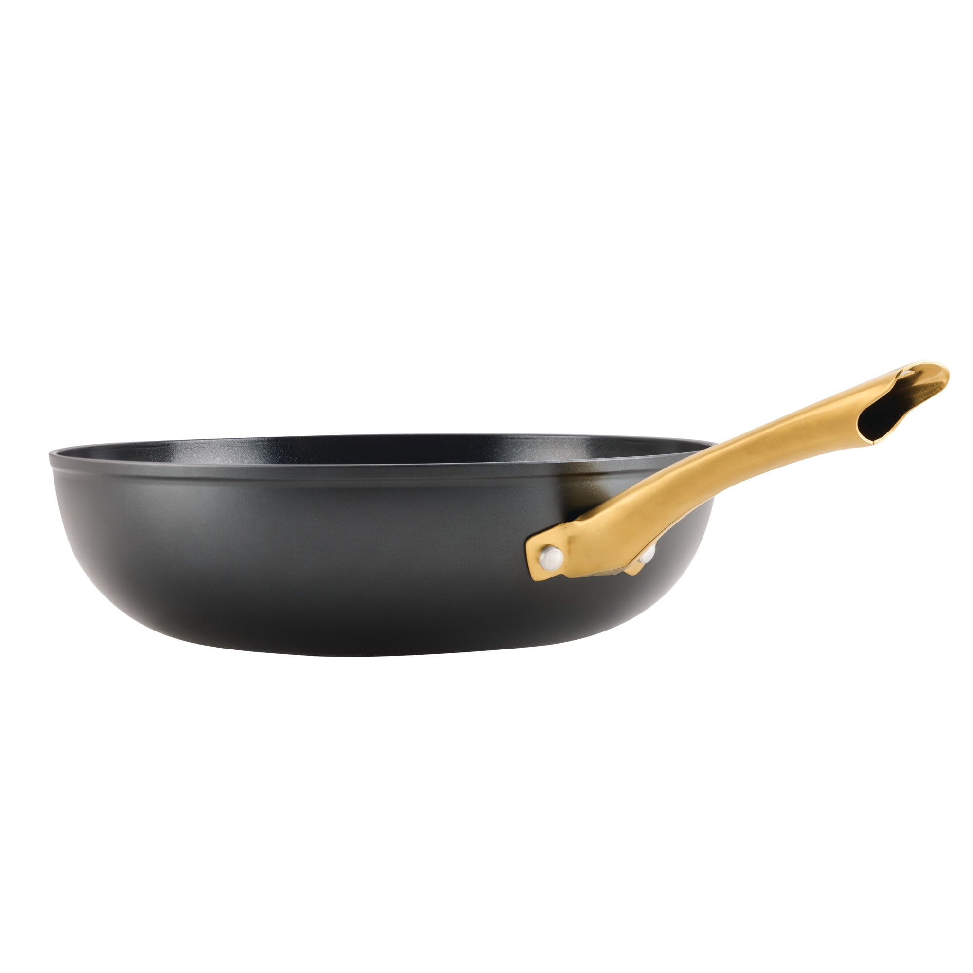 Farberware Forged Induction 12 Inch Ceramic Nonstick Stir-Fry Pan with Helper Handle - Dishwasher Safe and Oven Safe to 500°F, Black