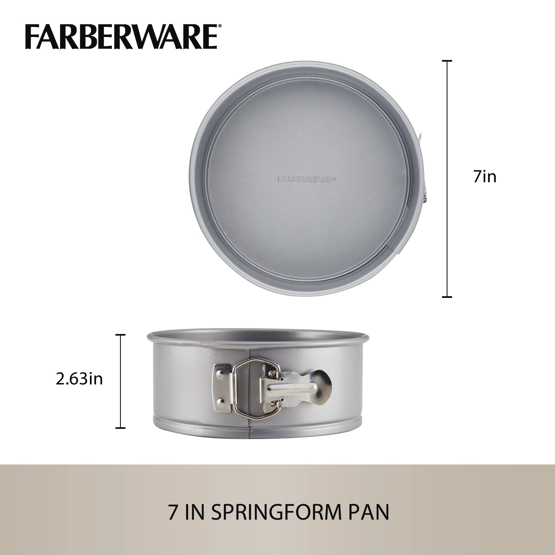 Farberware Specialty Bakeware 4 Pcs Nonstick Pressure Cookware Set - Dishwasher Safe and Oven Safe to 450°F, Gray